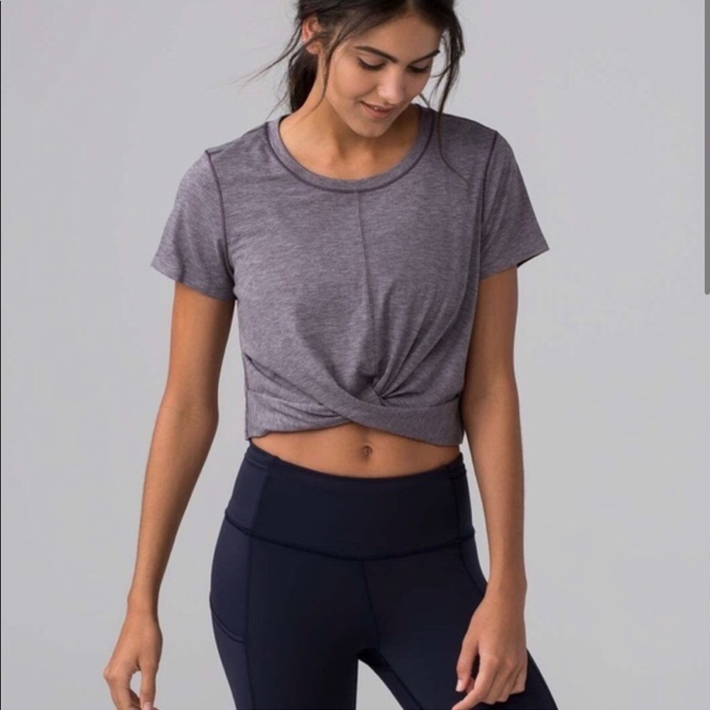 Lululemon Front Knot Twist Blue Top - Size 2